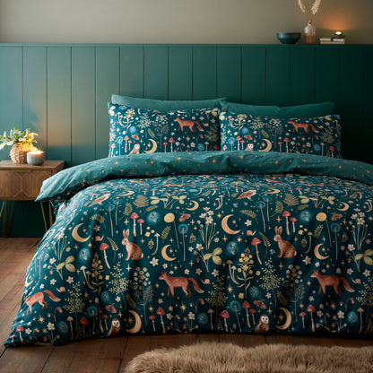 Catherine Lansfield Enchanted Twilight Duvet Cover Set - Forest Green
