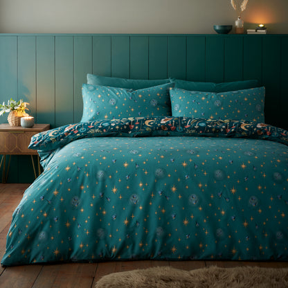 Catherine Lansfield Enchanted Twilight Duvet Cover Set - Forest Green