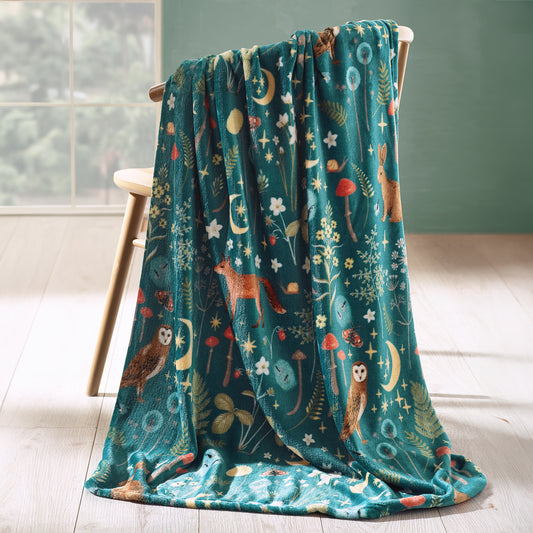Catherine Lansfield Enchanted Twilight Throw - Forest Green
