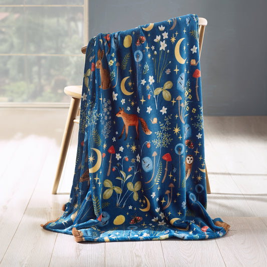 Catherine Lansfield Enchanted Twilight Throw - Navy