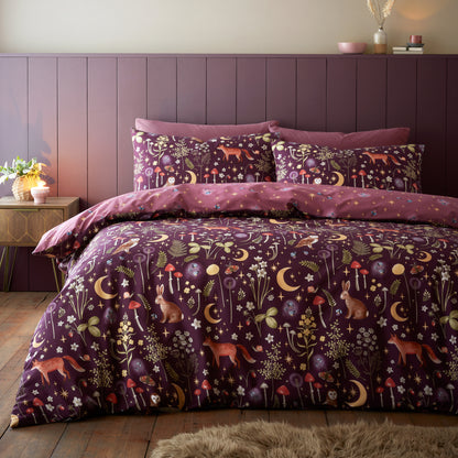 Catherine Lansfield Enchanted Twilight Duvet Cover Set - Plum