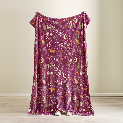 Catherine Lansfield Enchanted Twilight Throw - Plum
