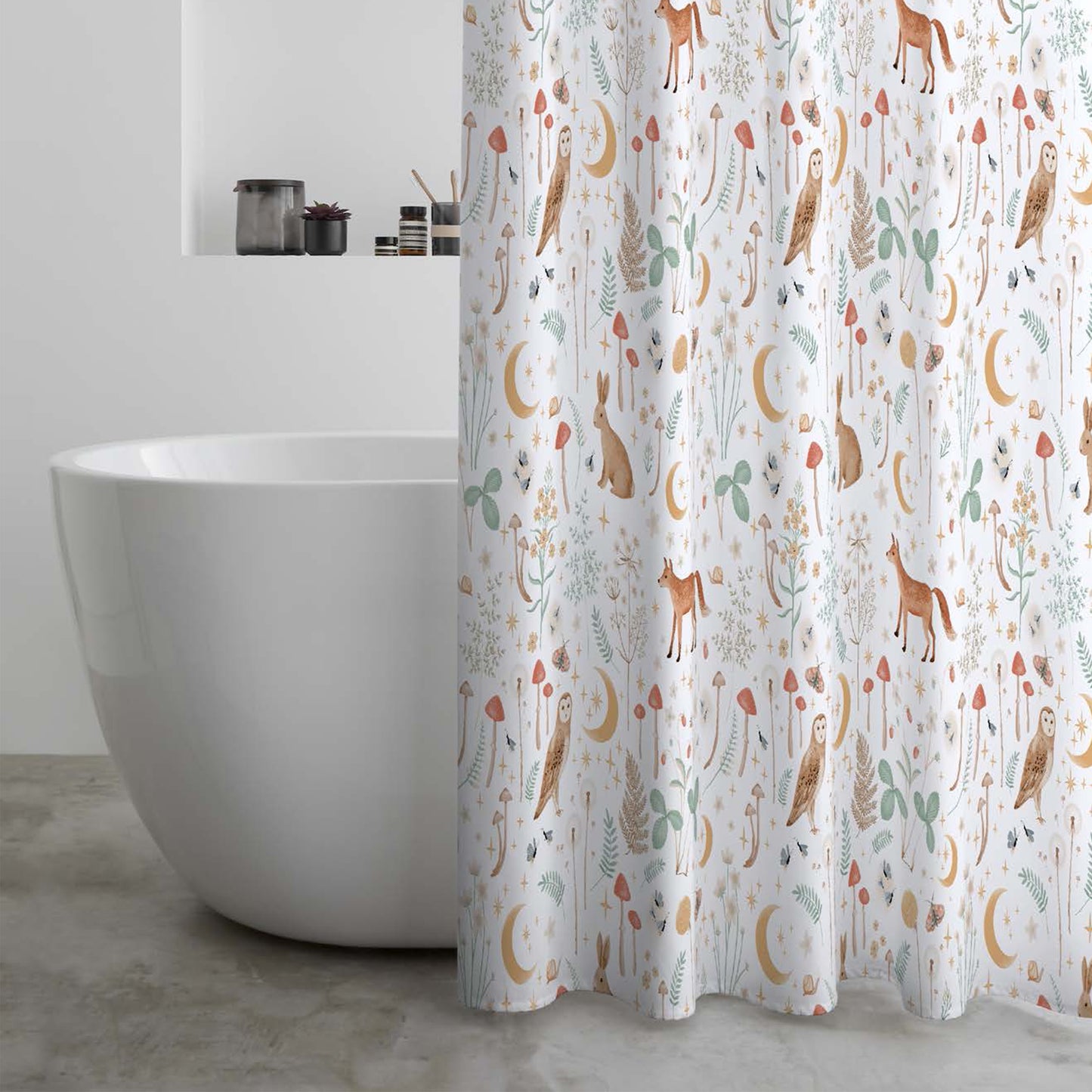 Catherine Lansfield Enchanted Twilight Shower Curtain - White
