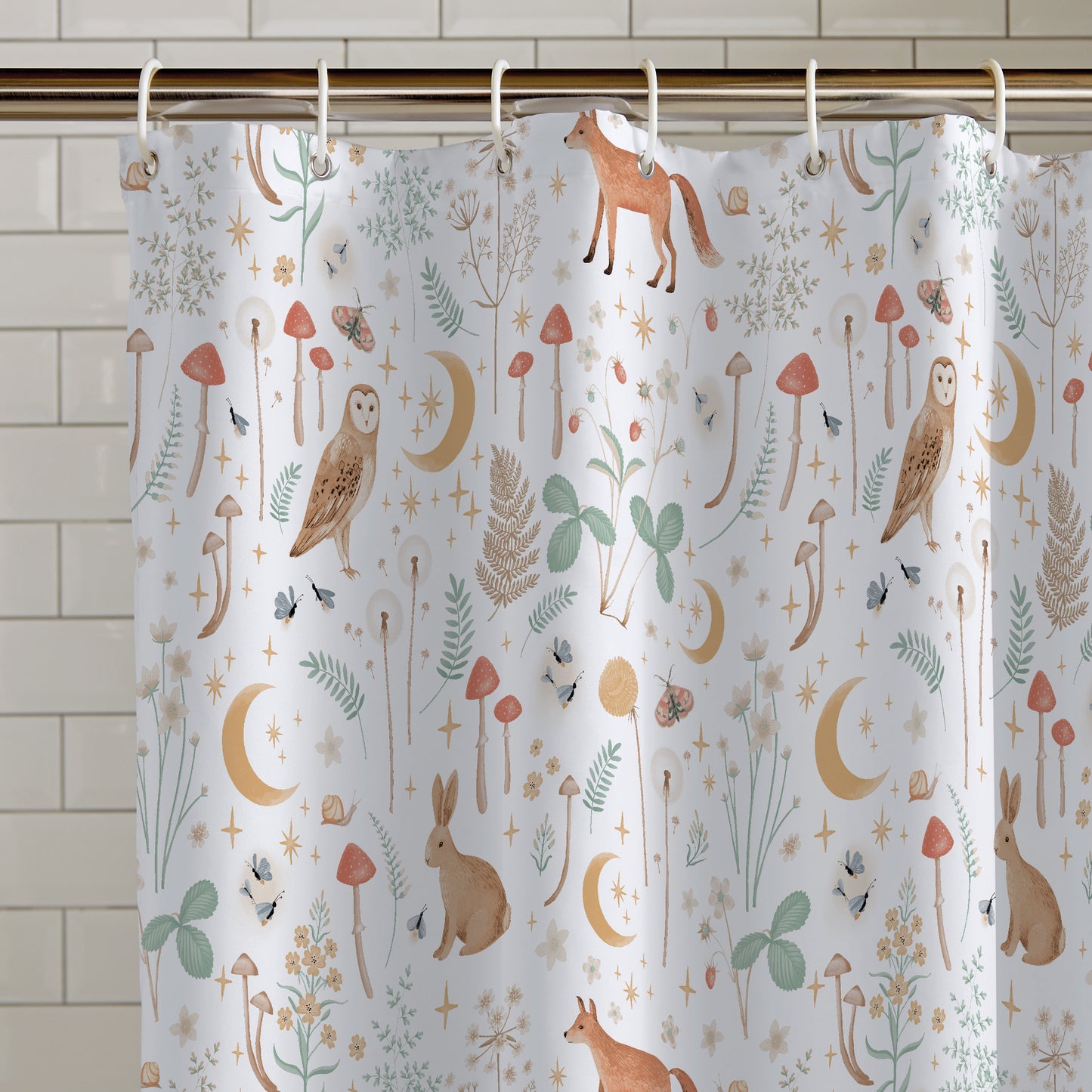 Catherine Lansfield Enchanted Twilight Shower Curtain - White