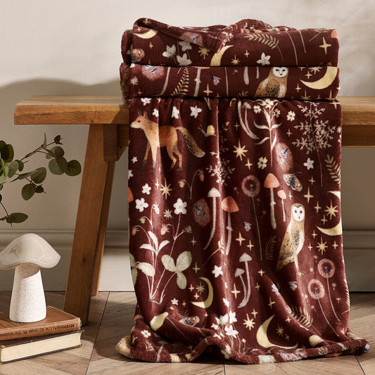 Catherine Lansfield Enchanted Twilight Throw - Chocolate