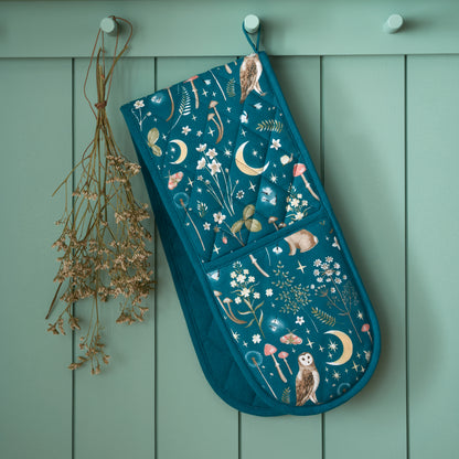 Catherine Lansfield Enchanted Twilight Double Oven Glove - Green