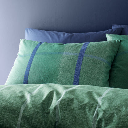 Catherine Lansfield Brushed Melrose Tweed Check Duvet Cover Set - Green