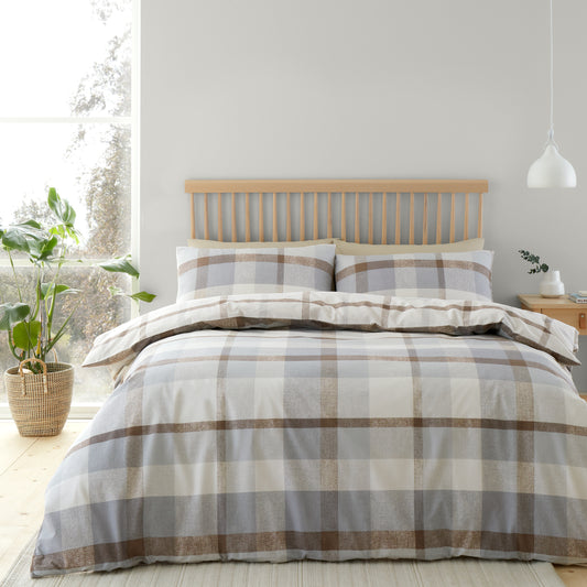 Catherine Lansfield Brushed Check Duvet Cover Set