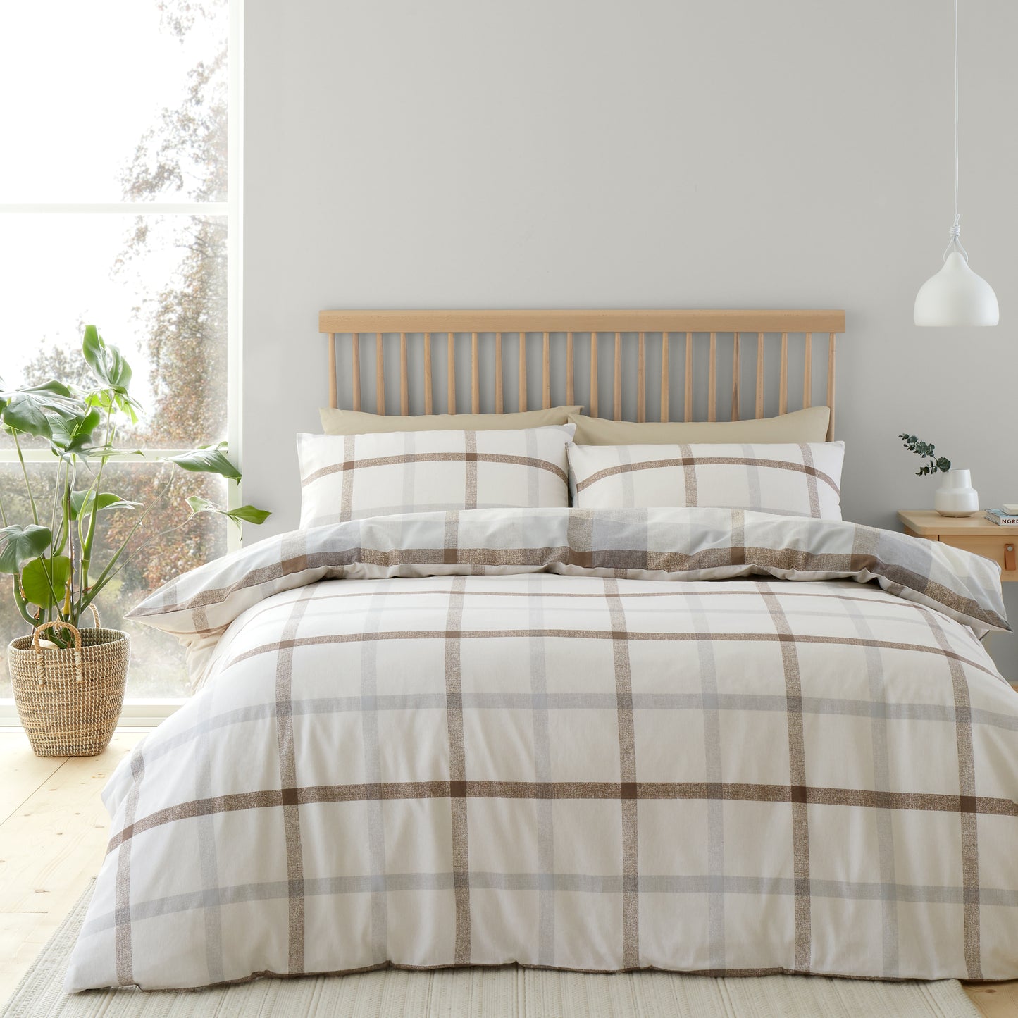 Catherine Lansfield Brushed Check Duvet Cover Set