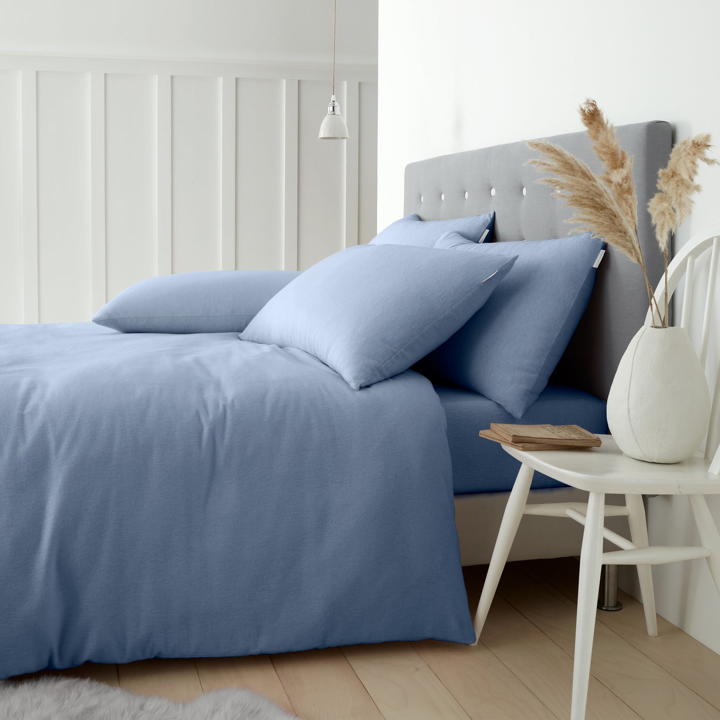 Catherine Lansfield Brushed Cotton Duvet Cover Set - Lansfield Blue