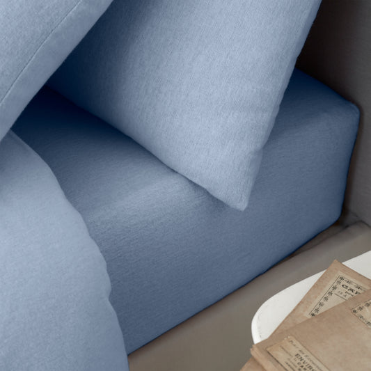 Catherine Lansfield Brushed Cotton Fitted Sheet - Lansfield Blue