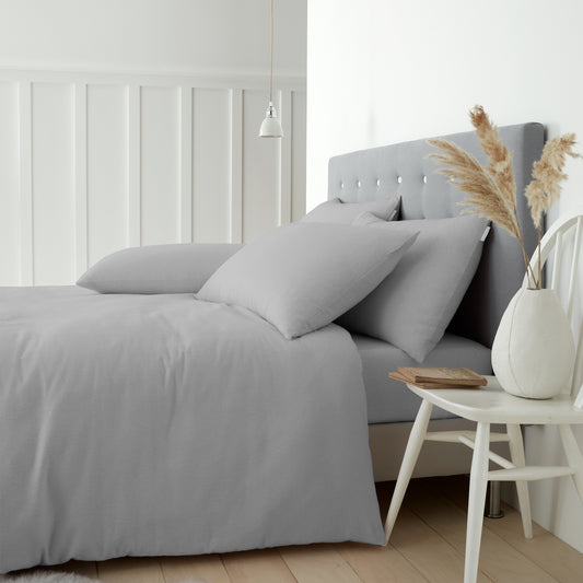 Catherine Lansfield Brushed Cotton Duvet Cover Set - Grey