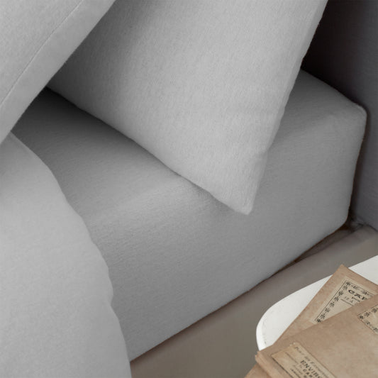 Catherine Lansfield Brushed Cotton Fitted Sheet - Grey