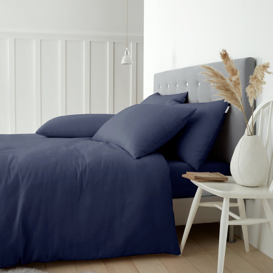 Catherine Lansfield Brushed Cotton Duvet Cover Set - Navy