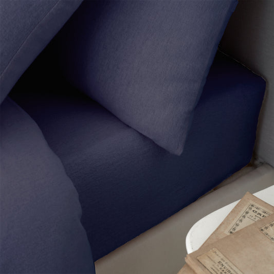 Catherine Lansfield Brushed Cotton Fitted Sheet - Navy