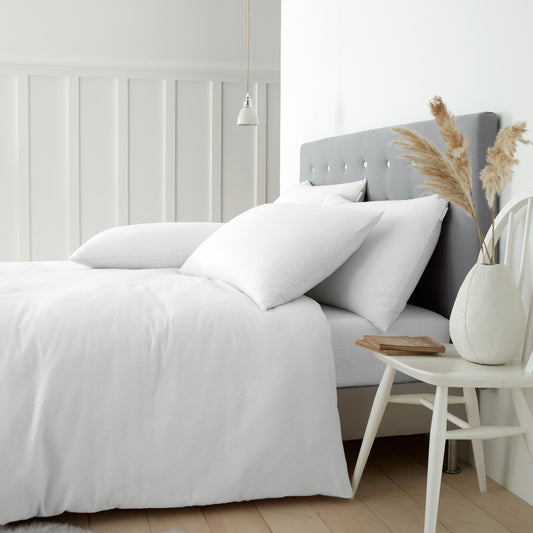 Catherine Lansfield Brushed Cotton Duvet Cover Set - White