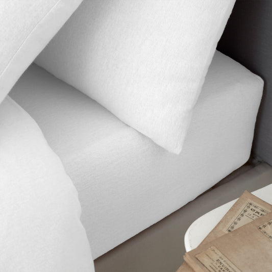 Catherine Lansfield Brushed Cotton Fitted Sheet - White