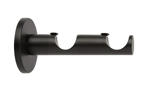Hallis Neo 28mm/28mm Double Metal Curtain Pole Bracket -  Matt Black