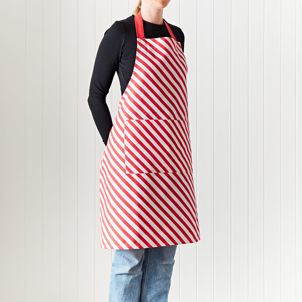 Catherine Lansfield Christmas Candy Cane Apron - Red