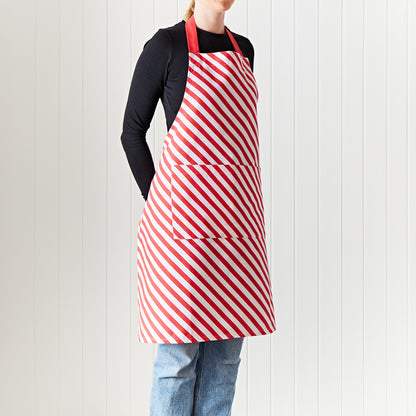 Catherine Lansfield Christmas Candy Cane Apron - Red