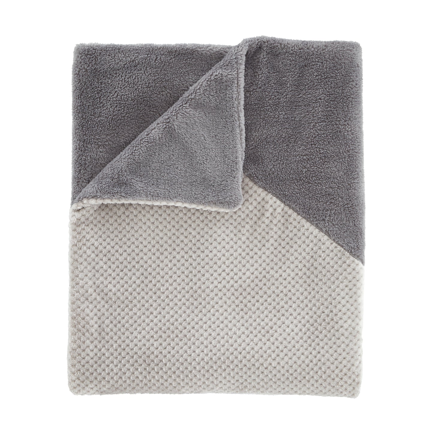 Catherine Lansfield Cosy Larsson Geo Fleece Throw - Grey