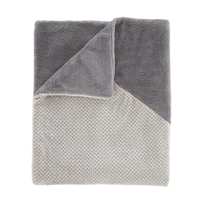 Catherine Lansfield Cosy Larsson Geo Fleece Throw - Grey