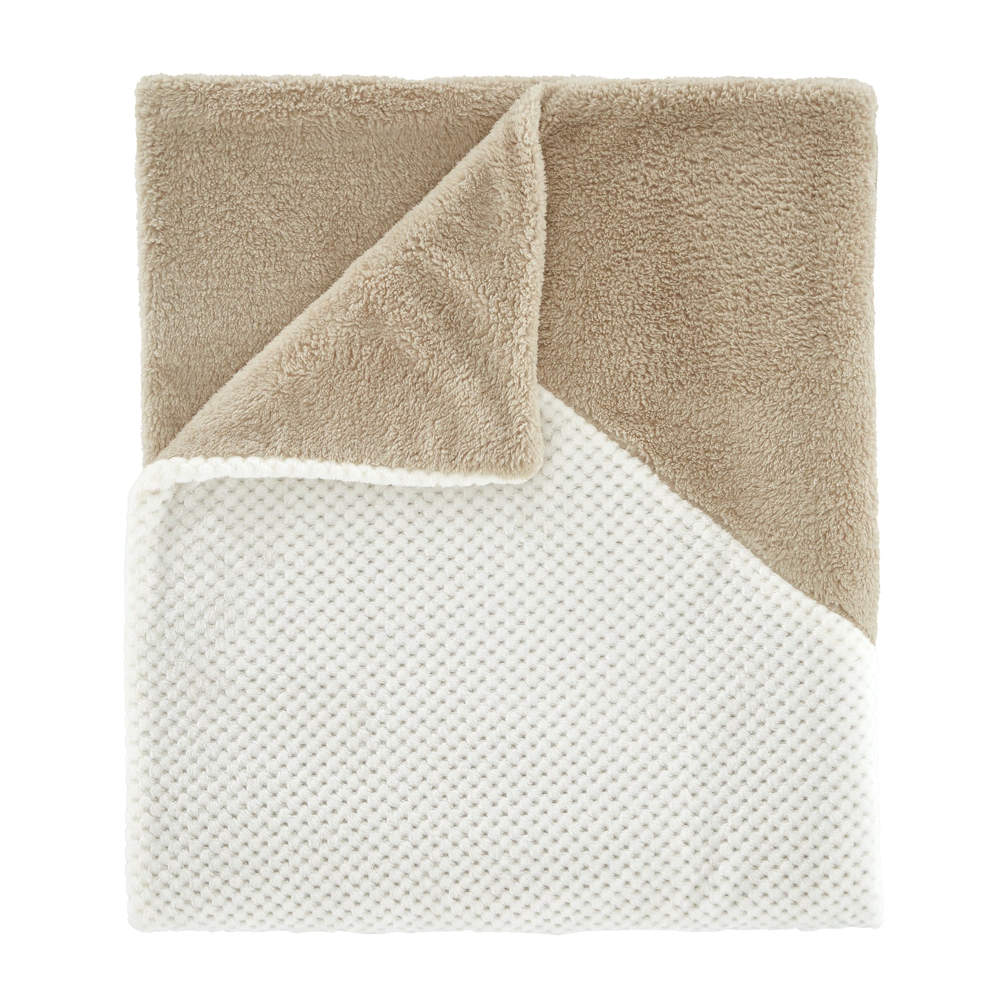 Catherine Lansfield Cosy Larsson Geo Fleece Throw - Natural