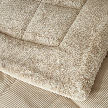 Catherine Lansfield Cosy Cord Coverless Duvet Comforter - Natural