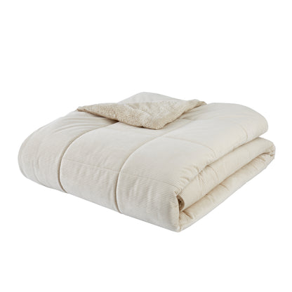 Catherine Lansfield Cosy Cord Coverless Duvet Comforter - Natural