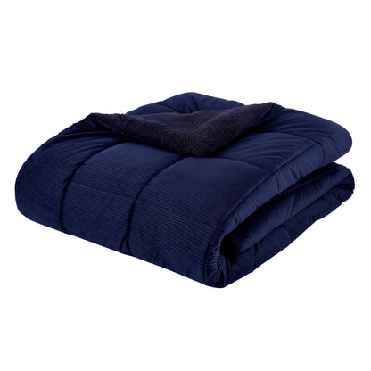 Catherine Lansfield Cosy Cord Coverless Duvet Comforter - Navy