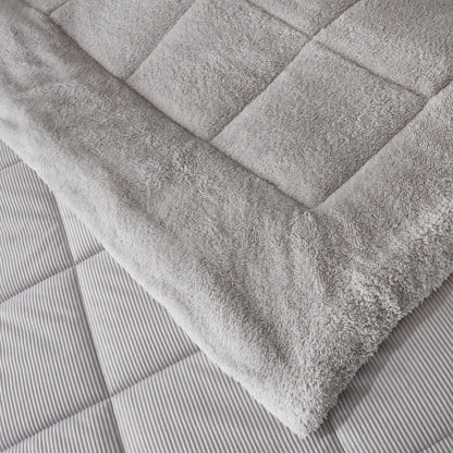 Catherine Lansfield Cosy Cord Coverless Duvet Comforter - Silver