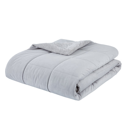 Catherine Lansfield Cosy Cord Coverless Duvet Comforter - Silver