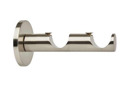 Hallis Neo 28mm/28mm Double Metal Curtain Pole Bracket - Stainless Steel