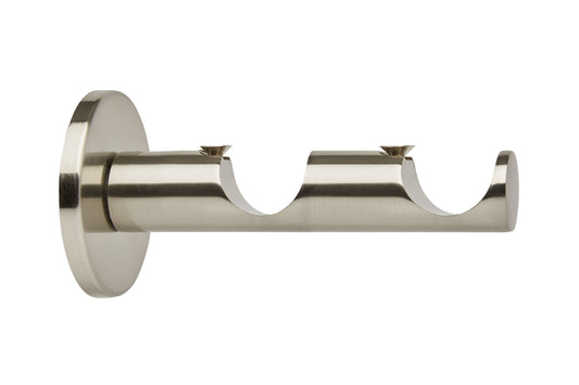 Hallis Neo 28mm/28mm Double Metal Curtain Pole Bracket - Stainless Steel