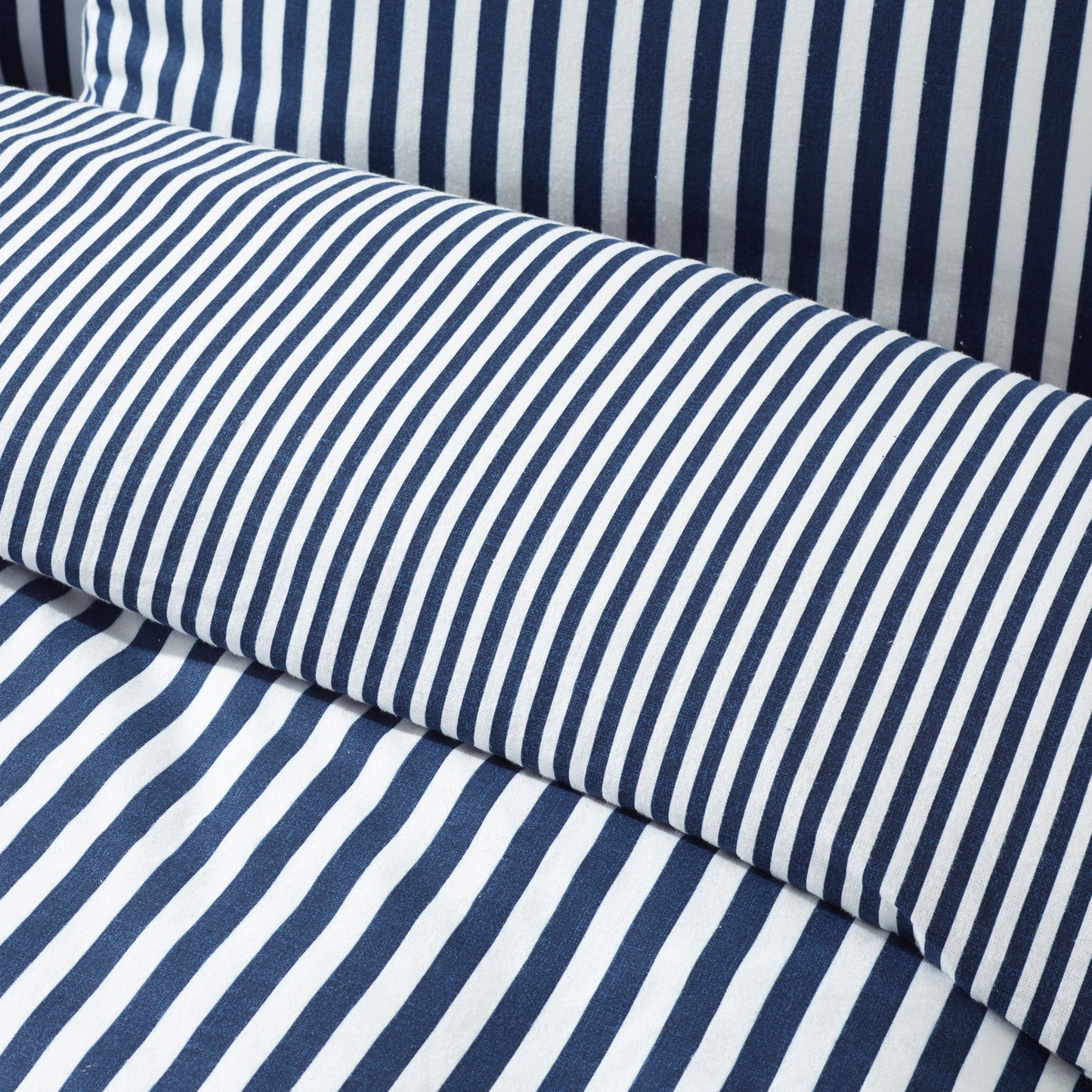 Catherine Lansfield Brushed Stripe Duvet Cover Set - Navy