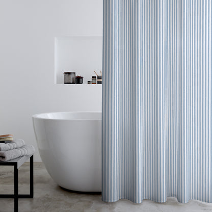Catherine Lansfield Timeless Stripe Shower Curtain - Blue