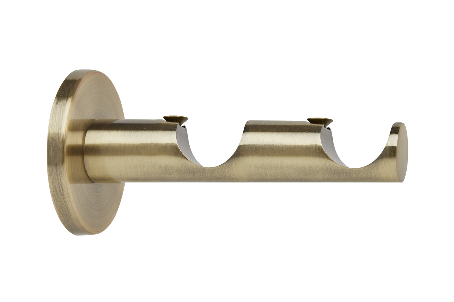 Hallis Neo 28mm/28mm Double Metal Curtain Pole Bracket - Spun Brass