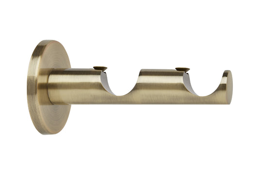 Hallis Neo 28mm/28mm Double Metal Curtain Pole Bracket - Spun Brass