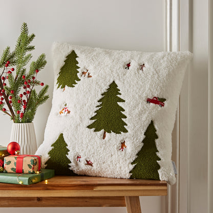Catherine Lansfield Cosy Boucle Christmas Tree Filled Cushion