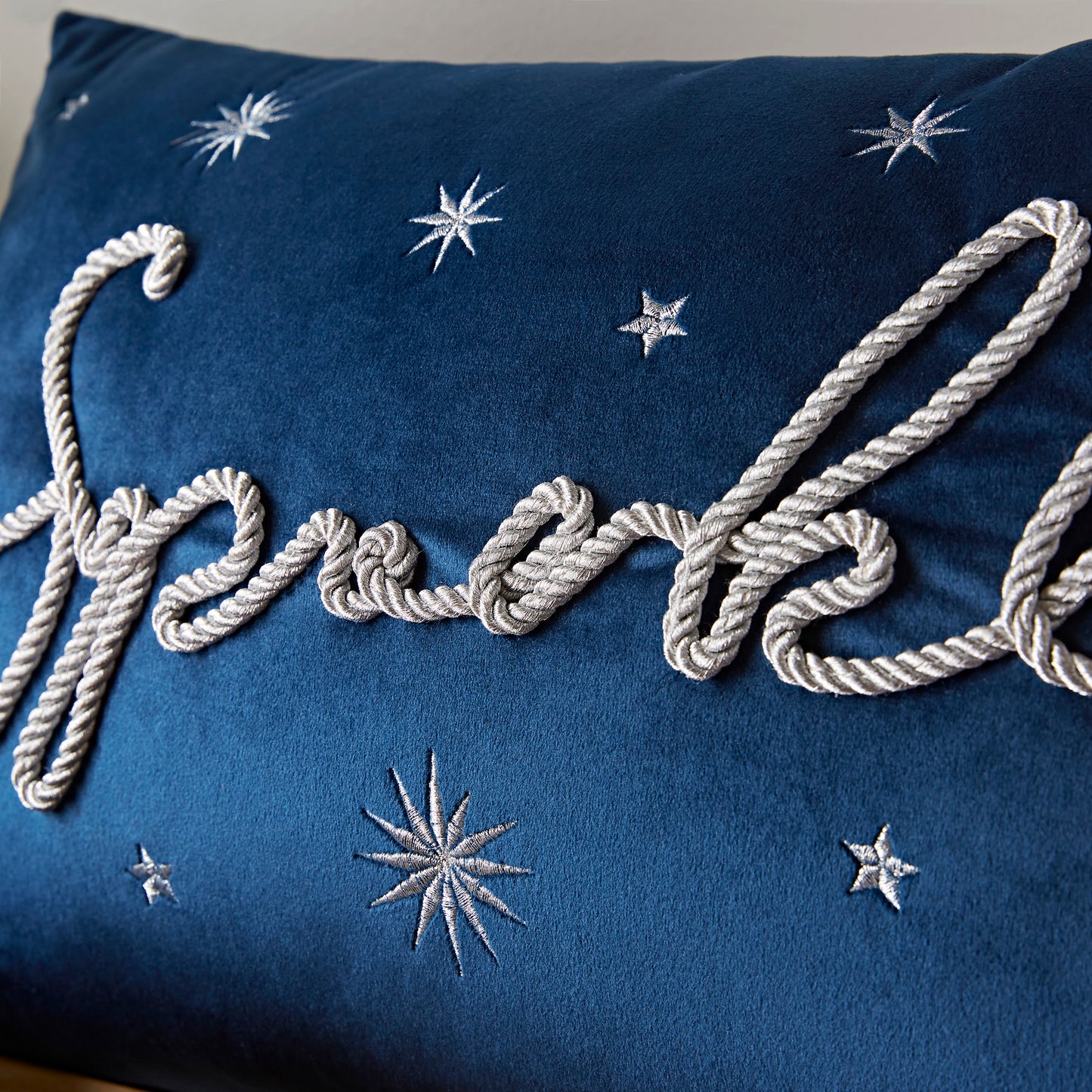 Catherine Lansfield Sparkle Filled Cushion - Blue