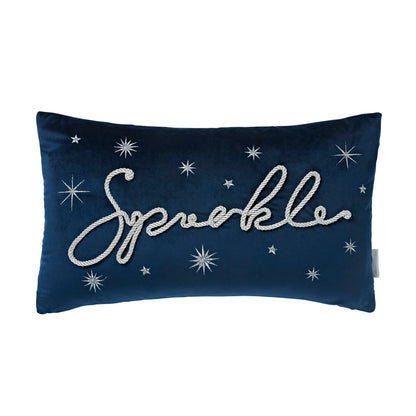 Catherine Lansfield Sparkle Filled Cushion - Blue