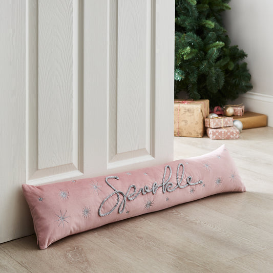 Catherine Lansfield Sparkle Draught Excluder - Pink