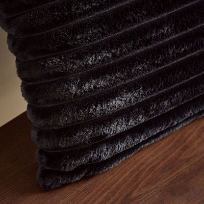 Catherine Lansfield Cosy Ribbed Filled Cushion - Black