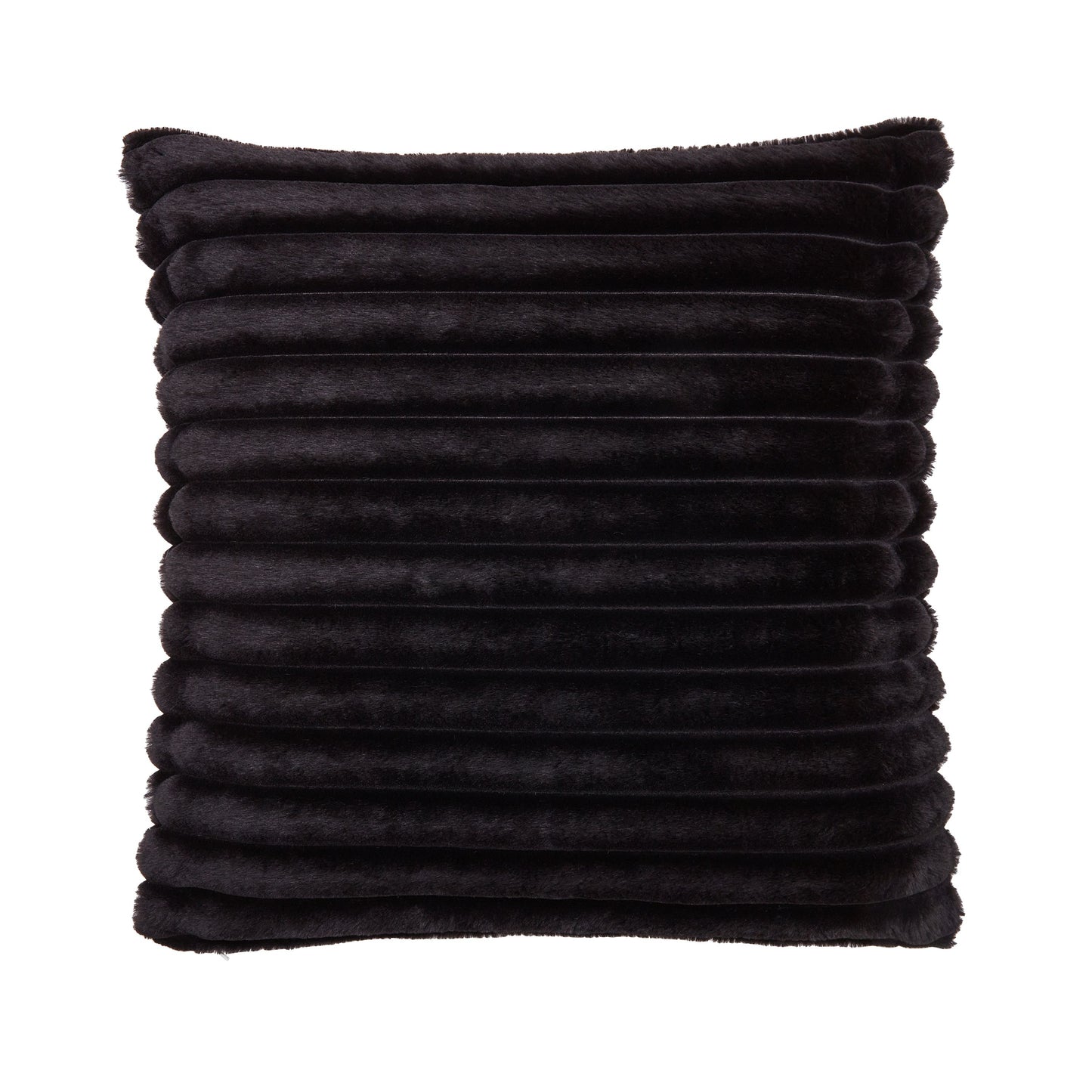 Catherine Lansfield Cosy Ribbed Filled Cushion - Black