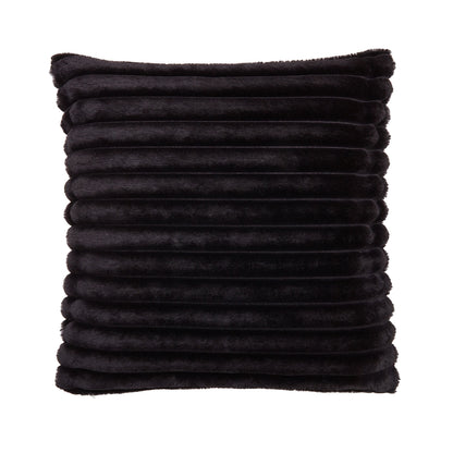 Catherine Lansfield Cosy Ribbed Filled Cushion - Black