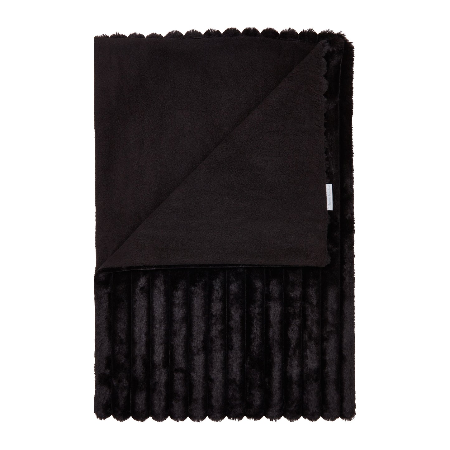 Catherine Lansfield Cosy Ribbed Throw - Black