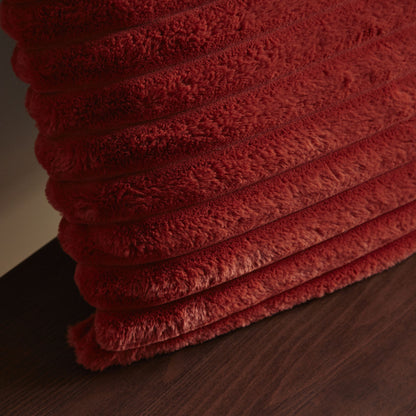 Catherine Lansfield Cosy Ribbed Filled Cushion - Burnt Orange