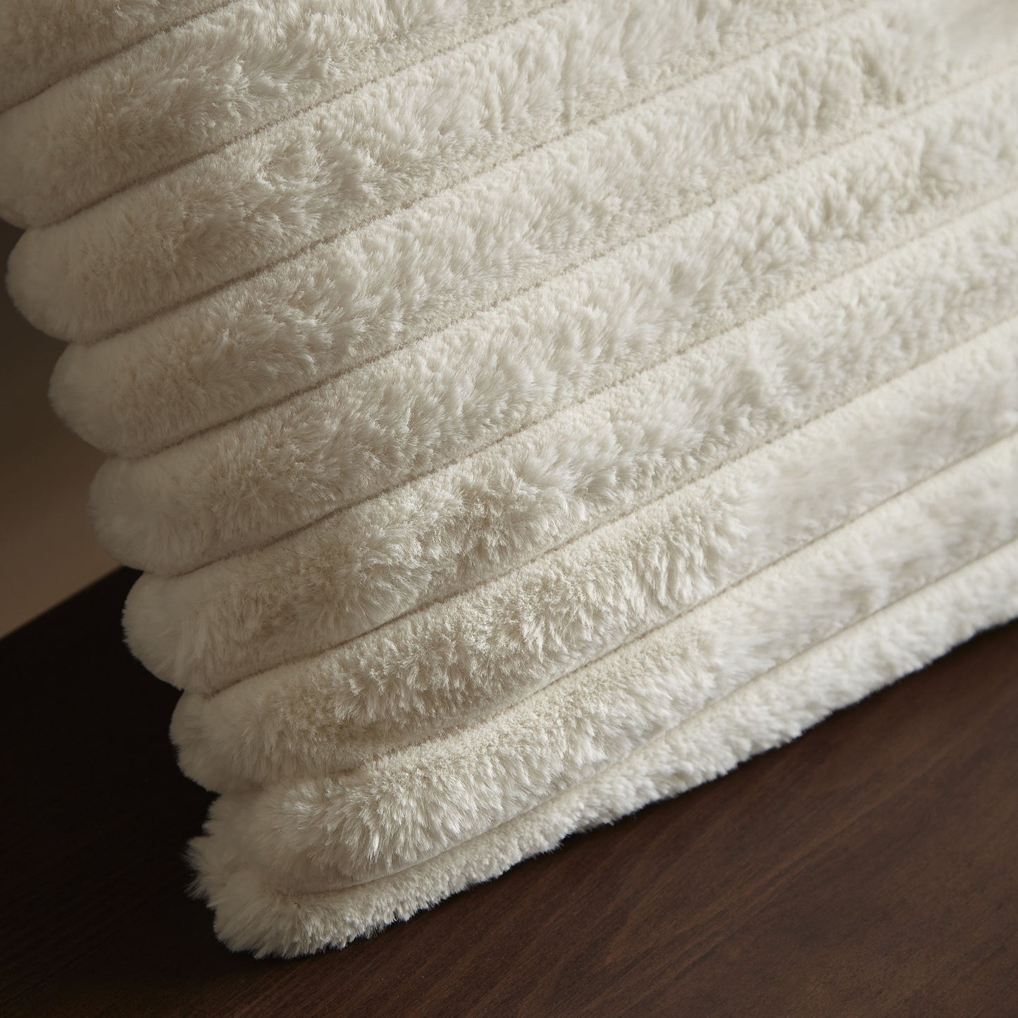 Catherine Lansfield Cosy Ribbed Filled Cushion - Cream