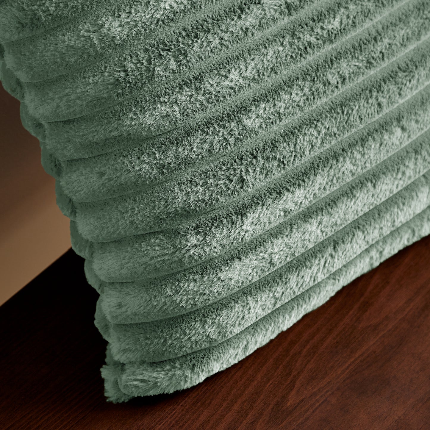 Catherine Lansfield Cosy Ribbed Filled Cushion - Green
