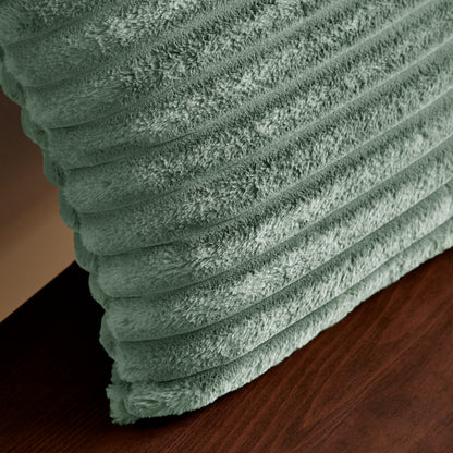 Catherine Lansfield Cosy Ribbed Filled Cushion - Green